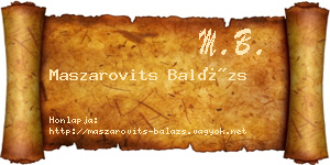 Maszarovits Balázs névjegykártya